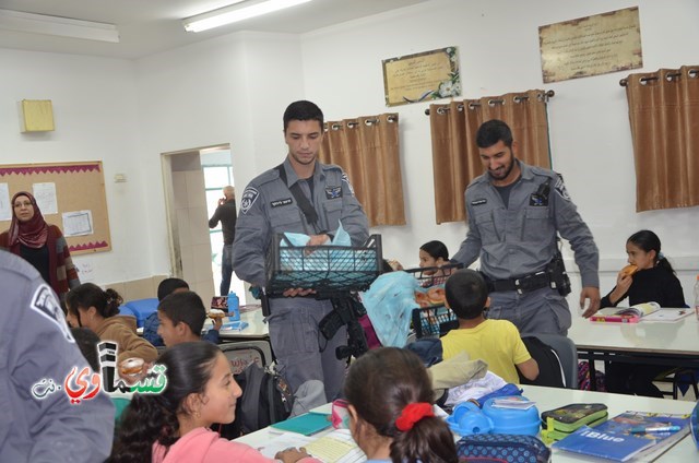 كفرقاسم : قائد شرطة كفرقاسم الجديد انار يوسف  في لفته طيبة لمدرستي الجنان والزهراء